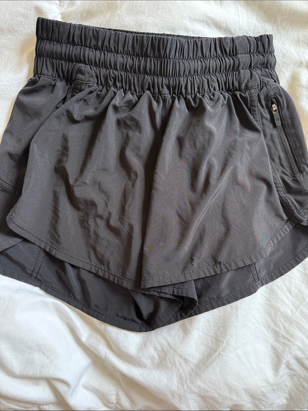 Women's Black Active Layered Running Shorts